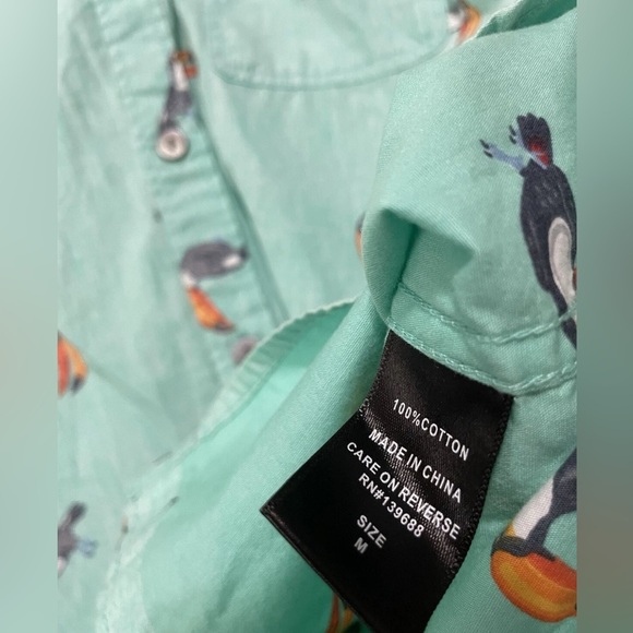 Ocean Current Men's Size M Toucan Print Shirt Tropical Green 100% Cotton - Picture 5 of 8